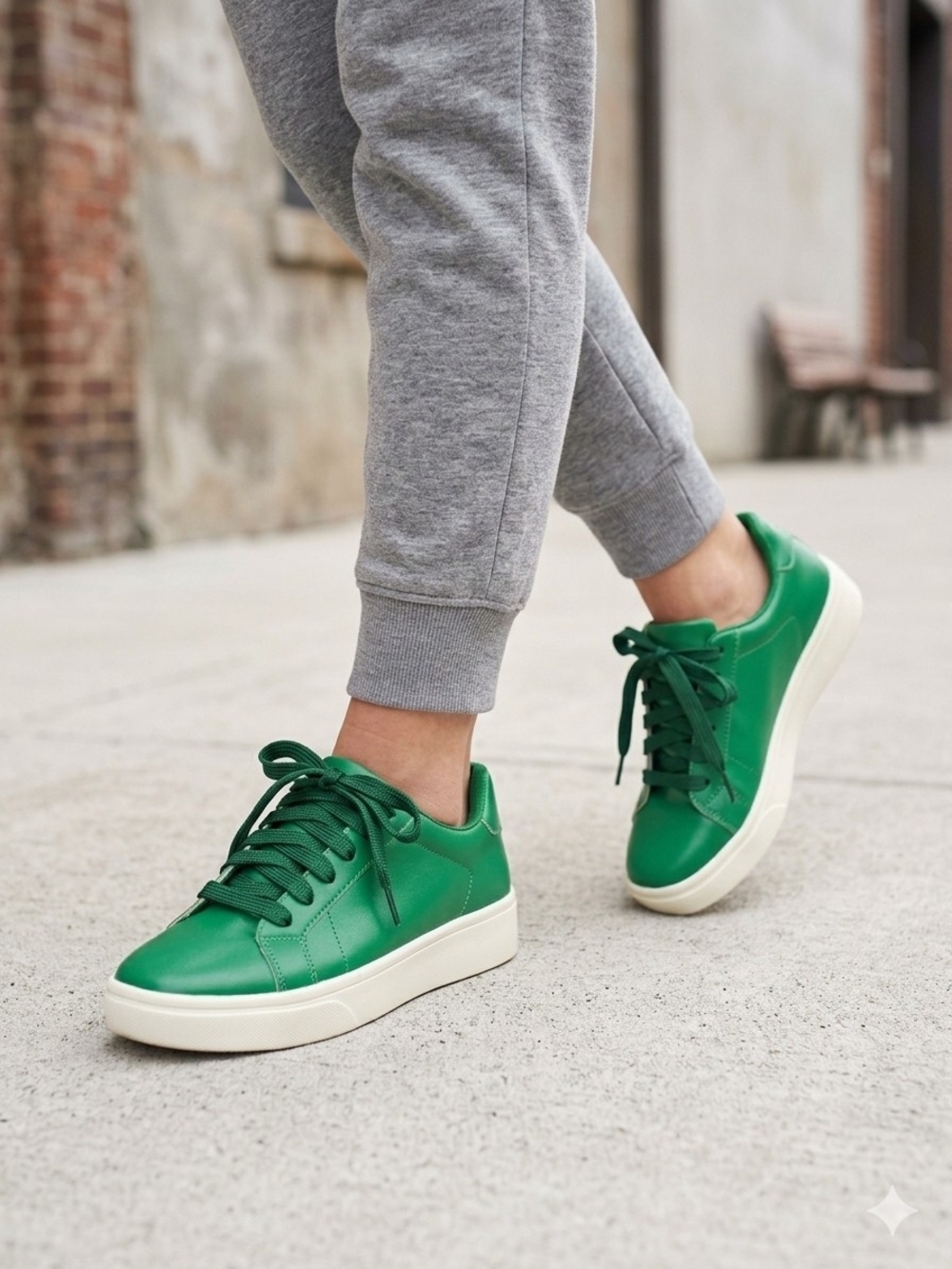 Coming Soon!! Men's Green Low-Top Casual Sneakers
